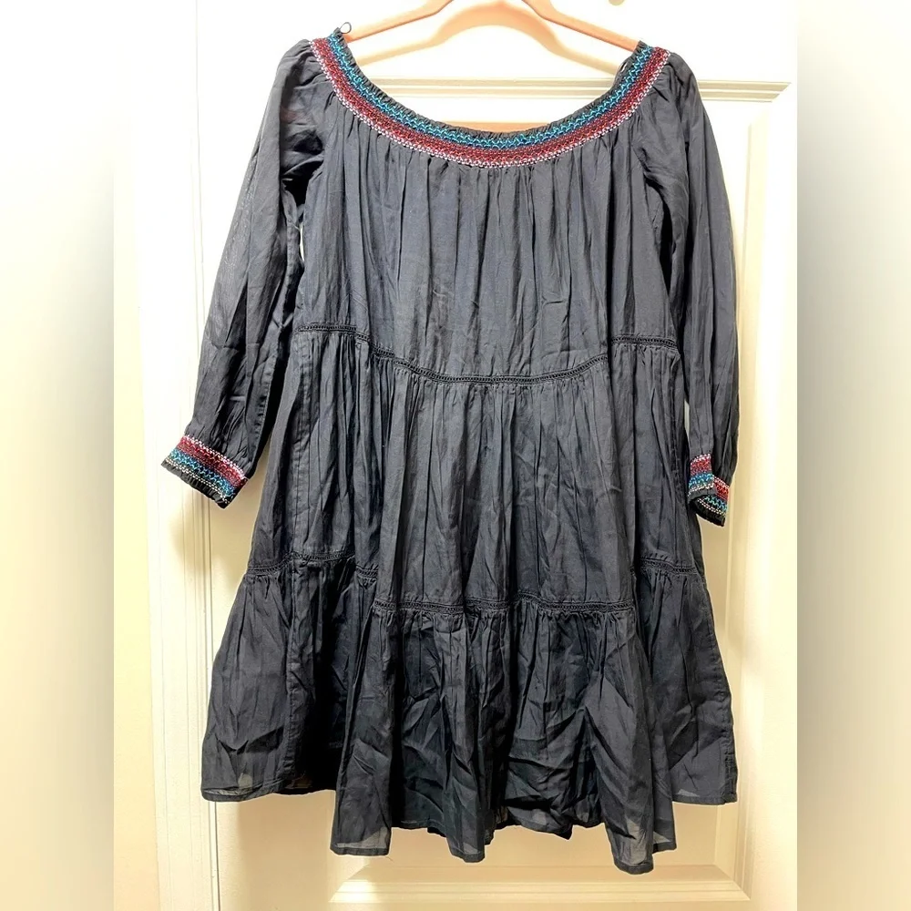 NWT $148R  Free People Sunbeam Embroidered Mini Boho Dress. Size Large